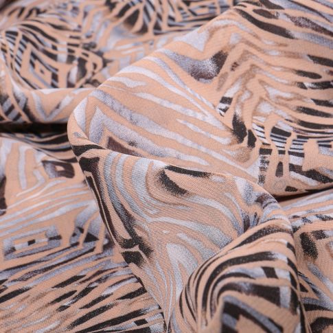 Tissu Mousseline Leila sur fond Beige