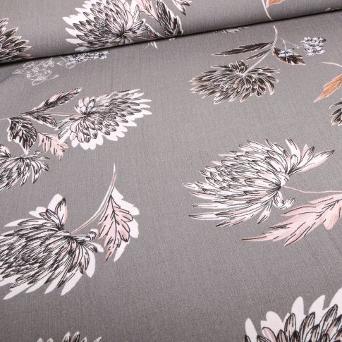 Tissu Viscose texturé Yoryu sur fond Gris clair