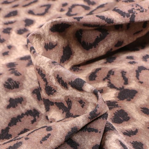 Tissu Bengaline Léopard sur fond Beige