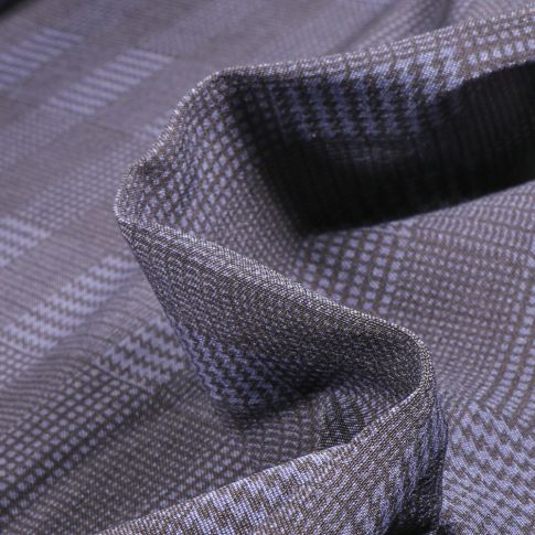 Tissu Bengaline Prince de galles sur fond Bleu