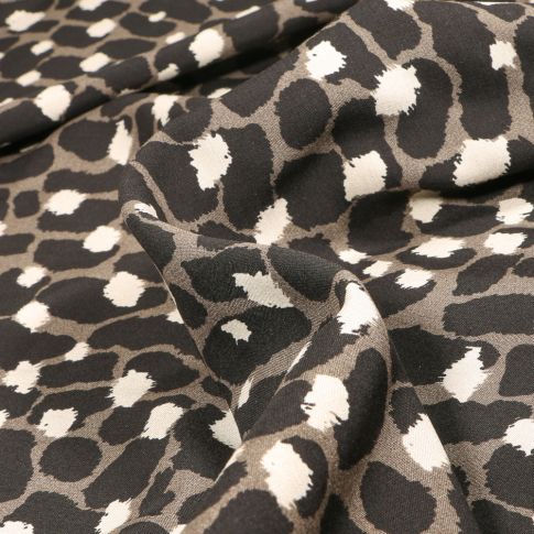 Tissu Viscose Fauve sur fond Gris