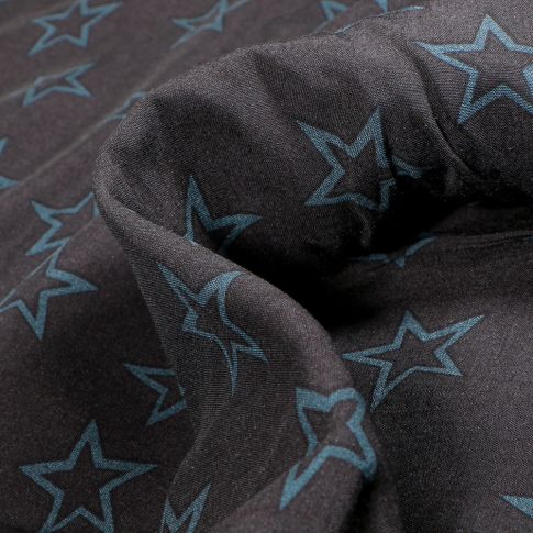Tissu Viscose Stella pétrole sur fond Noir