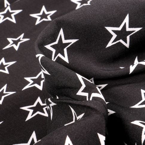 Tissu Viscose Stella blanc sur fond Noir