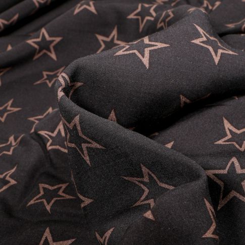 Tissu Viscose Stella beige sur fond Noir