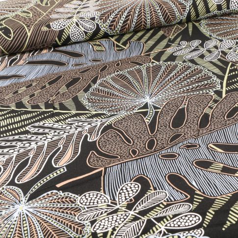 Tissu Viscose Riza sur fond Vert
