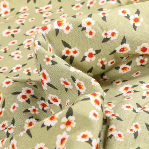 Tissu Viscose Loona sur fond Vert pastel