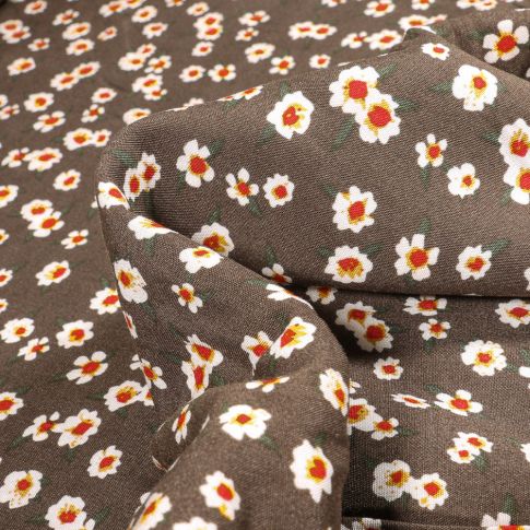 Tissu Viscose Loona sur fond Taupe