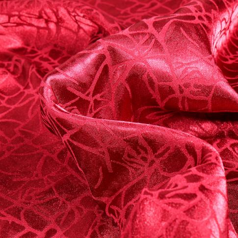 Tissu Satin Terra sur fond Rouge