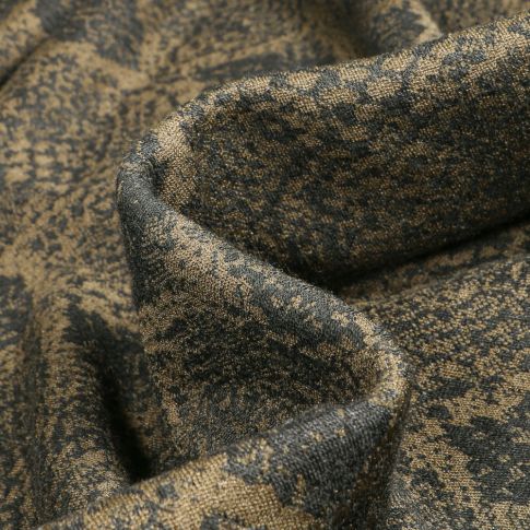 Tissu Jacquard Reptiles sur fond Vert kaki