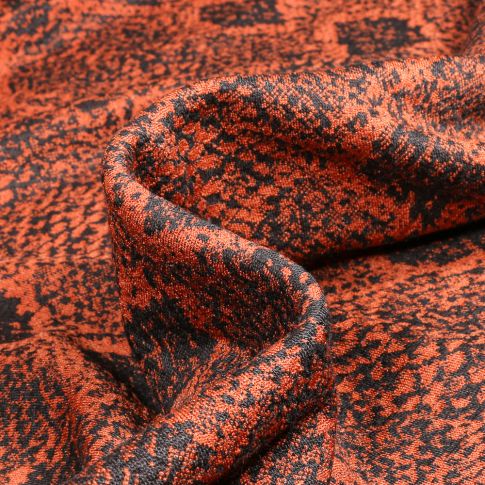 Tissu Jacquard Reptiles sur fond Orange