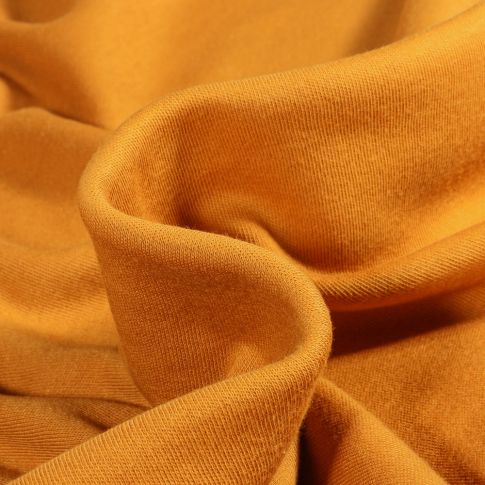 Tissu Jersey uni 100% Coton Jaune moutarde