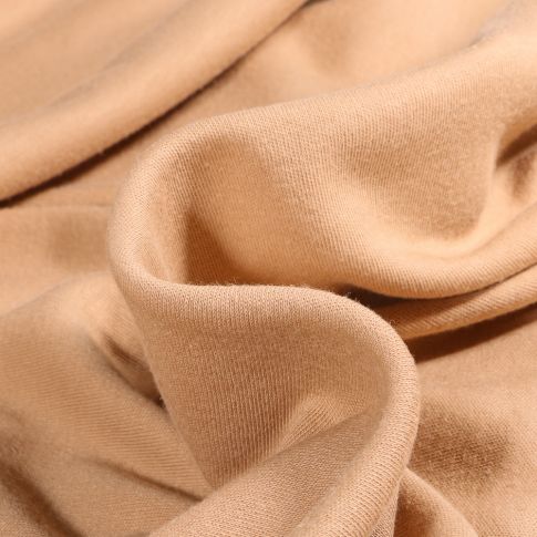 Tissu Jersey uni 100% Coton Beige