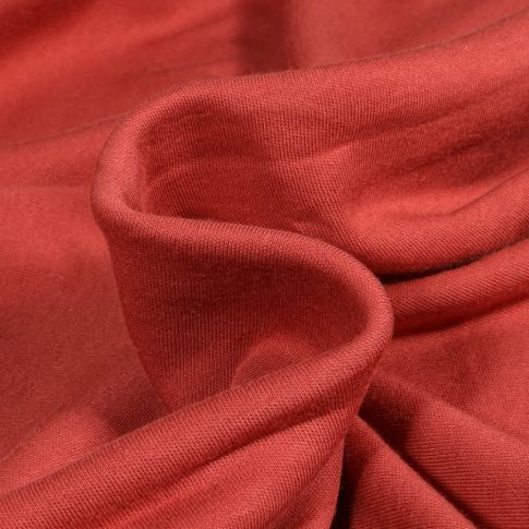 Tissu Jersey uni 100% Coton Rouille