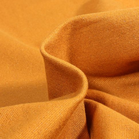 Tissu Bord côte pailleté Or sur fond Ocre