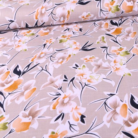 Tissu Jersey Viscose  Juana sur fond Gris