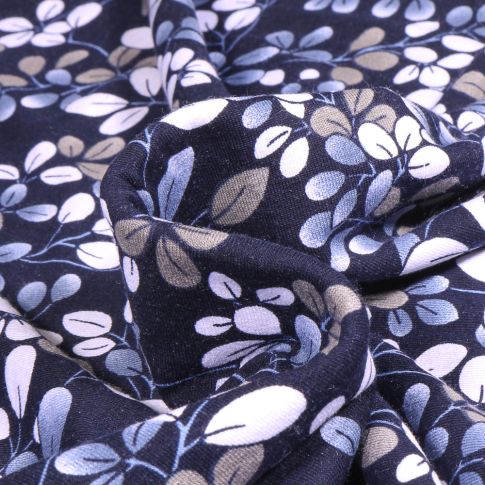 Tissu Jersey Viscose  Audrey sur fond Bleu marine