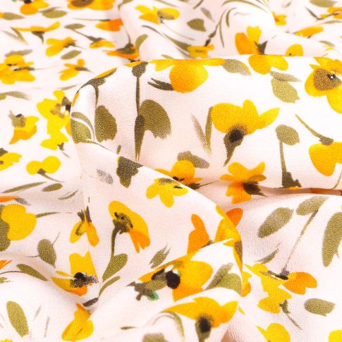 Tissu Viscose texturé Rita sur fond Blanc
