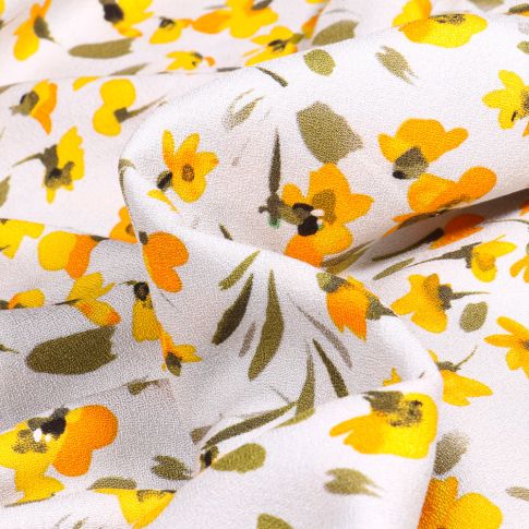 Tissu Viscose texturé Rita sur fond Gris clair