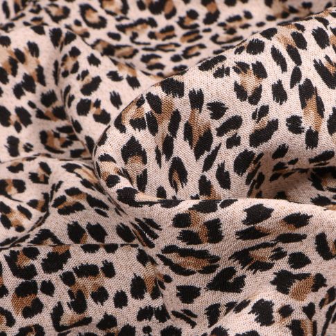 Tissu Viscose texturé Savana sur fond Beige