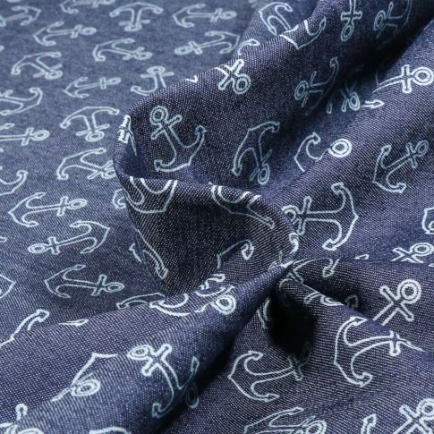 Tissu Chambray Bleu foncé