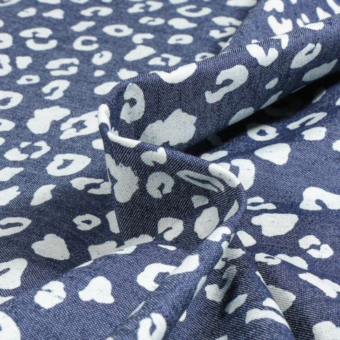 Tissu Chambray Léo sur fond Bleu