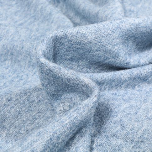 Tissu Maille Douce Julia uni Bleu chiné