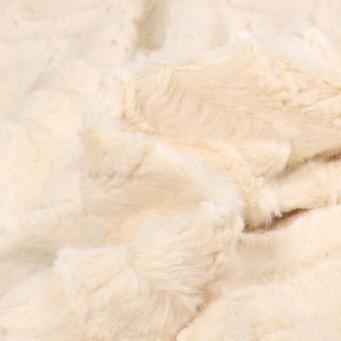 Tissu Fausse fourrure Chevrons Stella Blanc