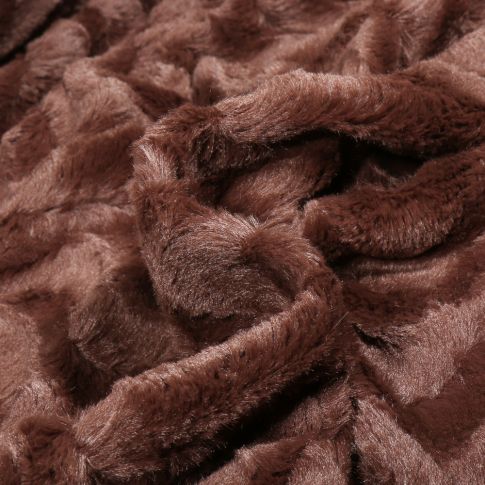 Tissu Fausse fourrure Chevrons Stella Cacao