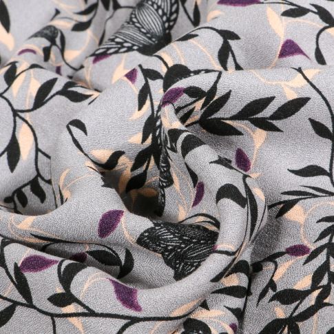 Tissu Crêpe de viscose Alba sur fond Gris