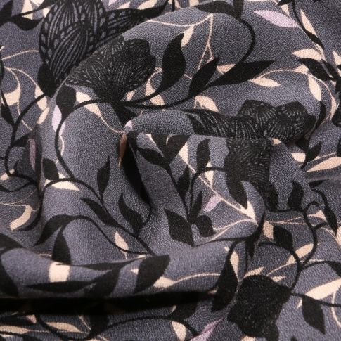 Tissu Crêpe Viscose Alba Gris foncé