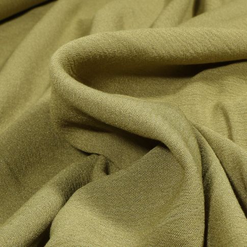 Tissu Crêpe de Viscose uni Vert kaki
