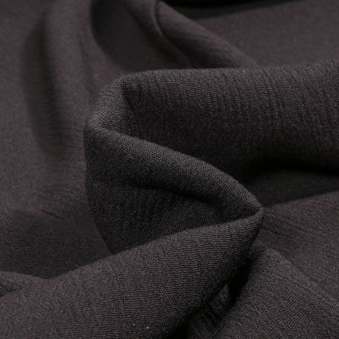Tissu Crêpe de viscose uni Noir
