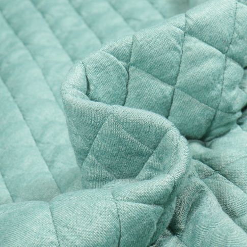 Tissu Sweat matelassé Lili uni Vert menthe