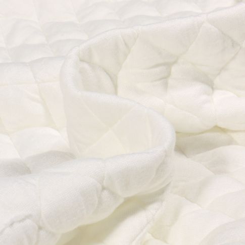 Tissu Sweat matelassé uni Big Check sur fond Blanc