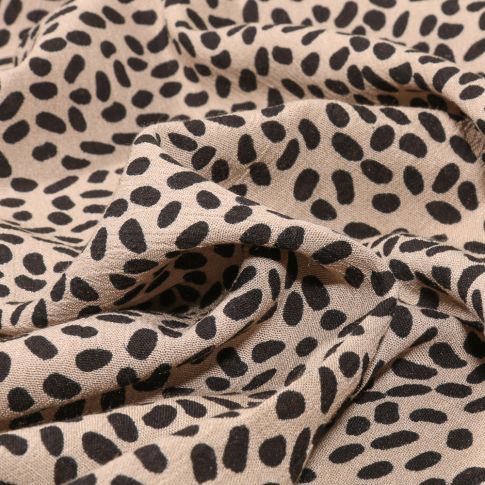 Tissu Crépon viscose Idri sur fond Beige
