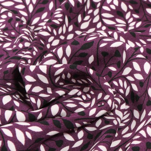 Tissu Viscose Fleya sur fond Violine