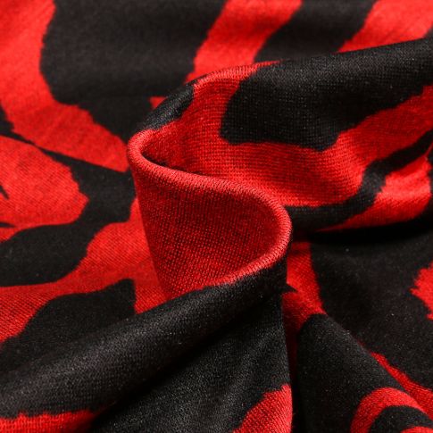 Tissu Jersey milano Motif abstrait sur fond Noir