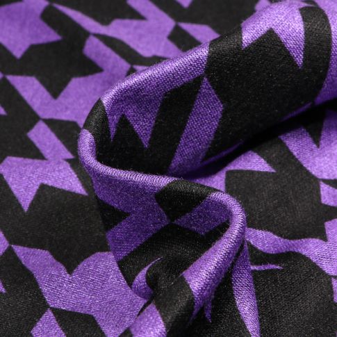 Tissu Jersey Milano Pied de poule sur fond Violet