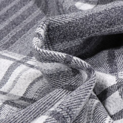 Tissu Maille lourde Charlotte sur fond Gris foncé