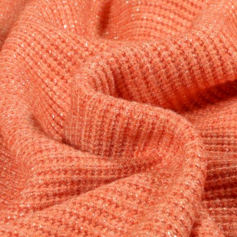 Tissu Maille lurex Helena argent Orange