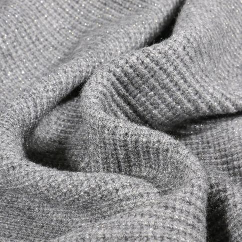 Tissu Maille lurex Helena argent Gris