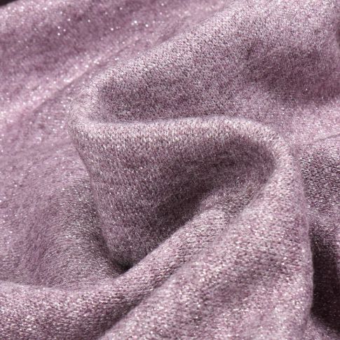 Tissu Maille Lurex chiné argenté Mauve