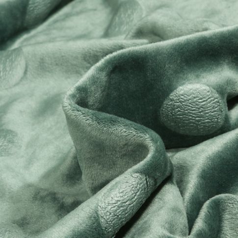 Tissu Jersey Velours Big dots sur fond Vert