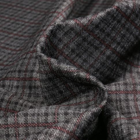 Tissu Jersey Milano Checks sur fond Gris