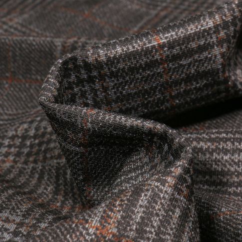 Tissu Jersey Milano Ecossais sur fond Gris souris