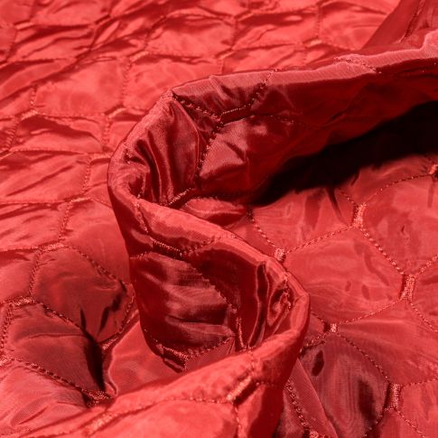 Tissu Doudoune matelassé réversible Diamonds sur fond Rouge