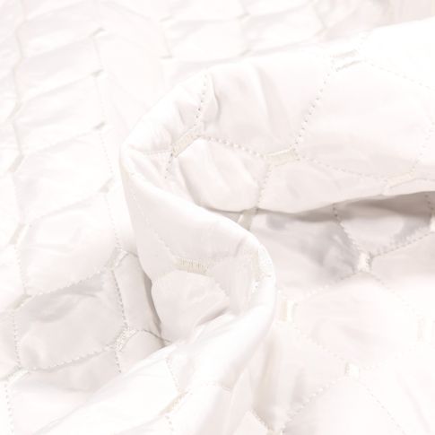 Tissu Doudoune matelassé réversible Diamonds sur fond Blanc