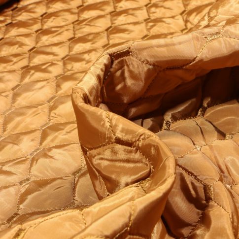 Tissu Doudoune matelassé réversible Diamonds sur fond Doré