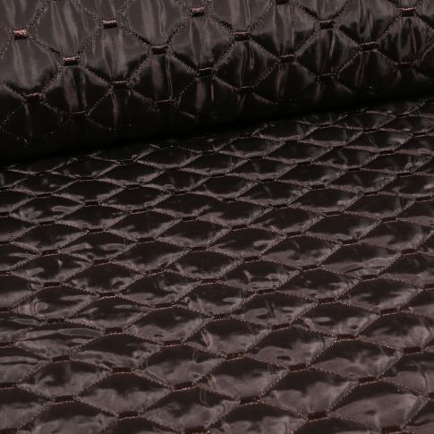 Tissu Doudoune matelassé réversible Diamonds sur fond Cacao