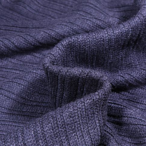 Tissu Maille côtelé Deluxe Elisa uni sur fond Bleu marine